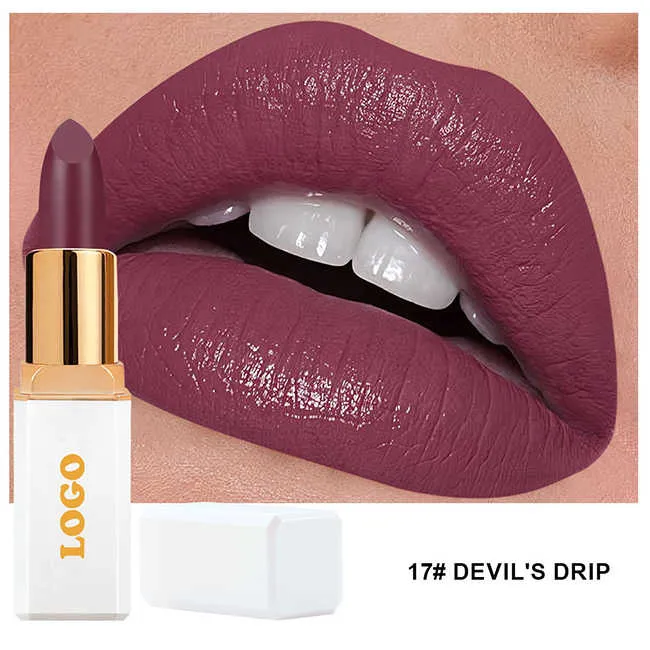 مكياج نباتي أحمر شفاه غير لامع مقاوم للماءMakeup Waterproof Matte Lipstick