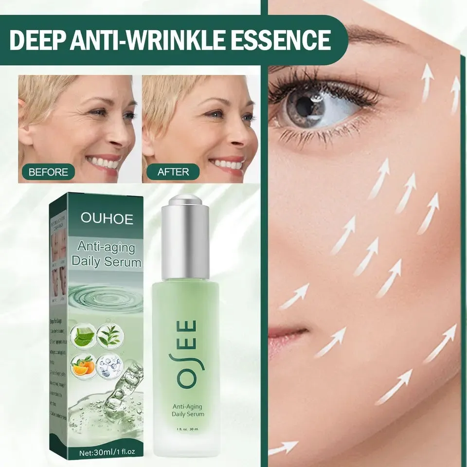 2pcs OUHOE Deep Anti-wrinkle Face Serum Fade Fine Line Dark Circle Firm Hyaluronic Skincare Acid Brighten Lift Anti-aging Whitening