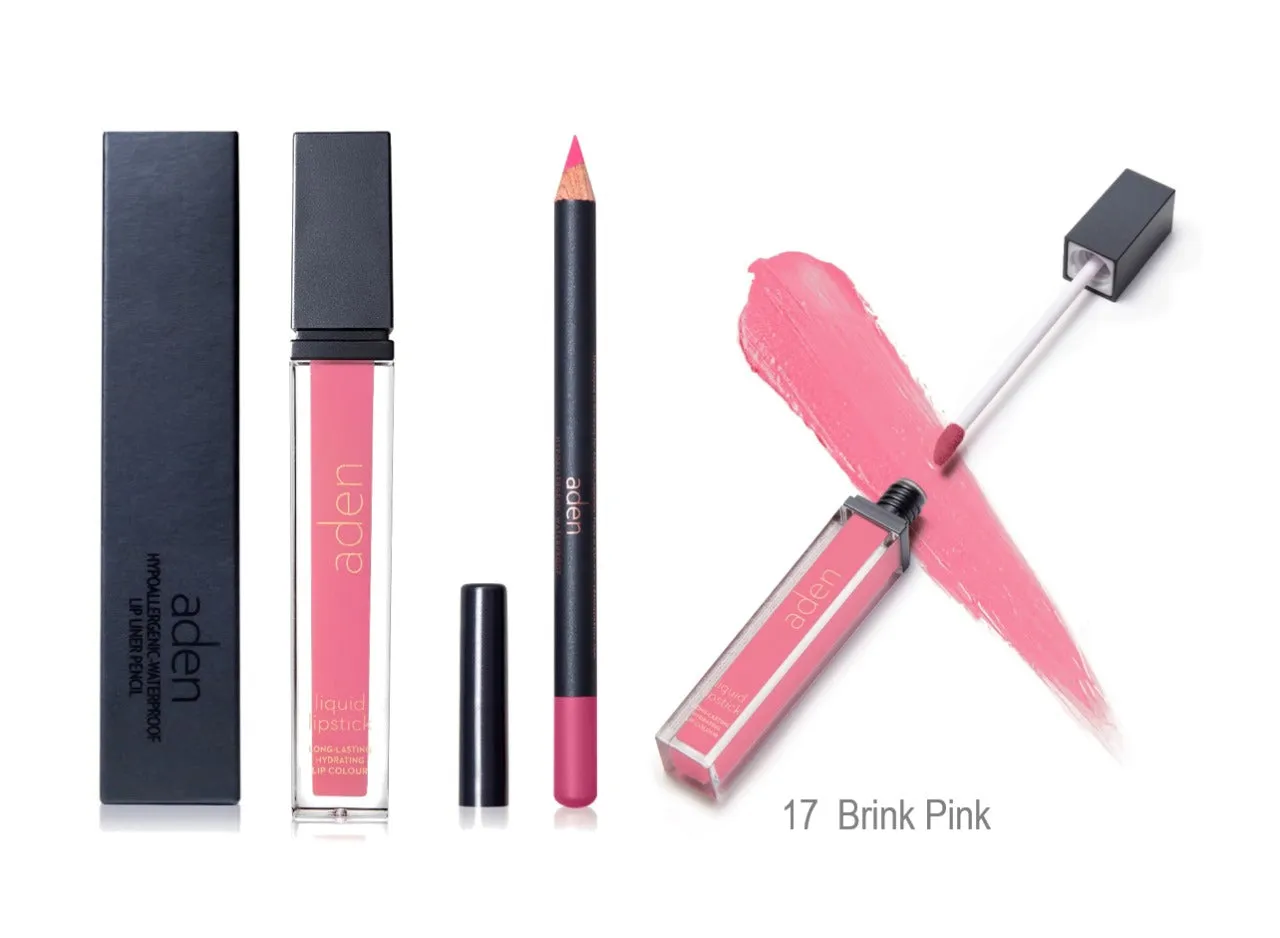 aden Lipstick and Lip Liner Set