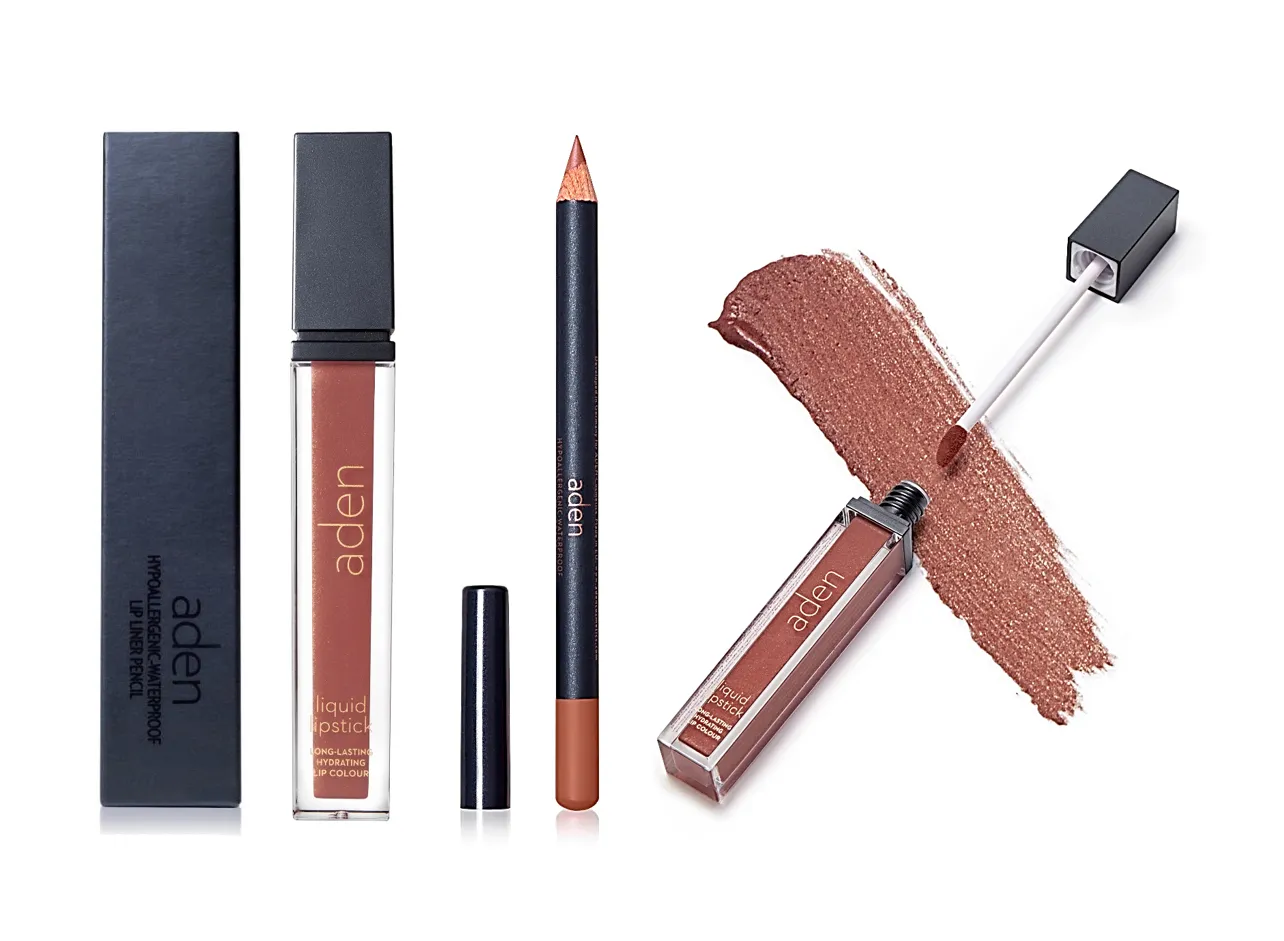 aden Lipstick and Lip Liner Set