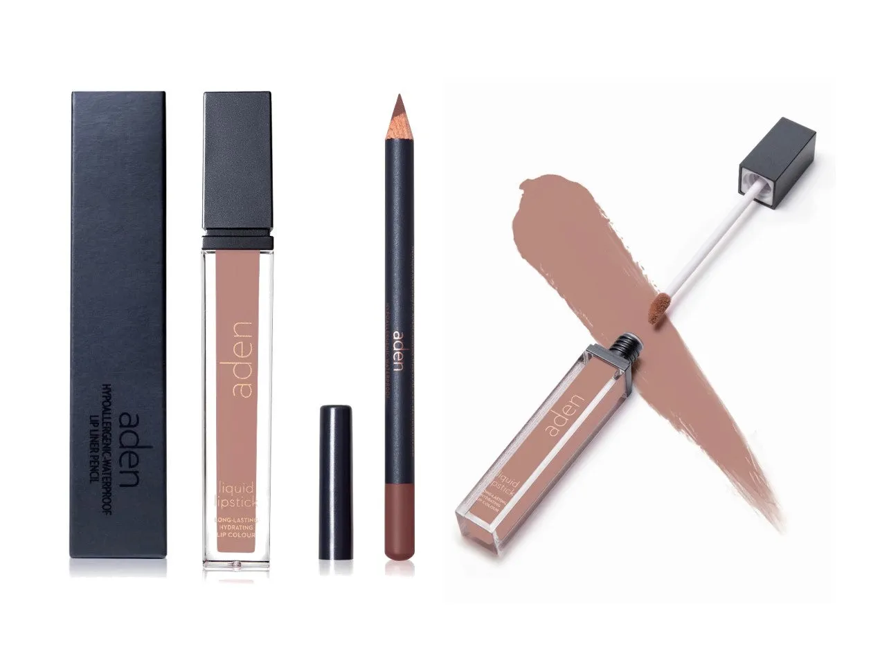 aden Lipstick and Lip Liner Set