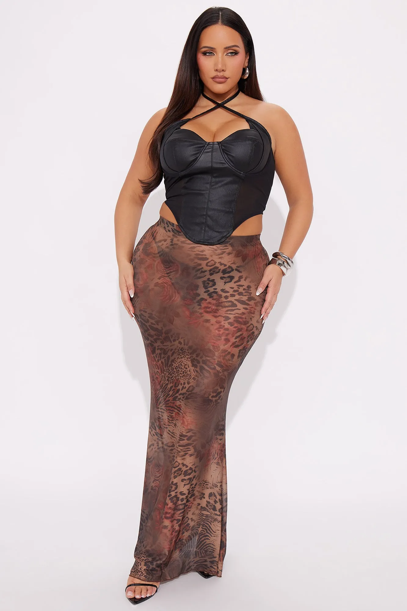 All I Needed Leather Corset Top - Black