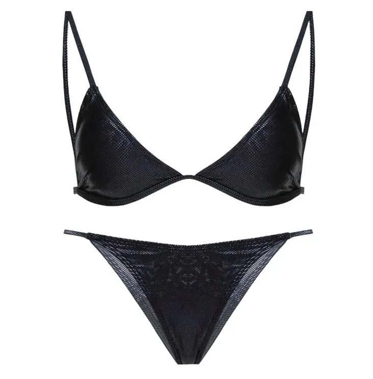 Ayala Black glitter sparkling swimwear bikini thong
