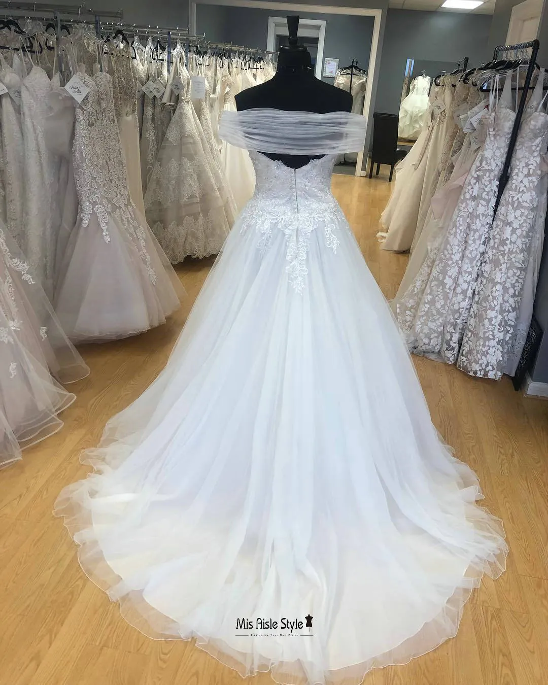 Ball Gown Off Shoulder Sleeves Wedding Dress