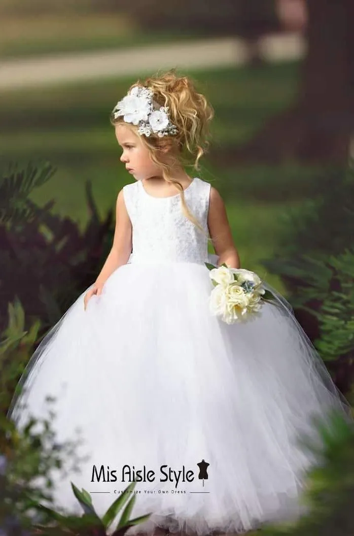 Ball Gown Pink Tulle Flower Girl Dress