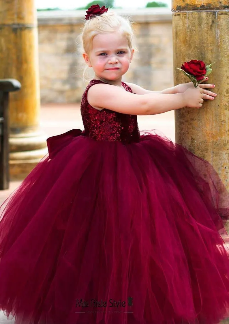 Ball Gown Pink Tulle Flower Girl Dress