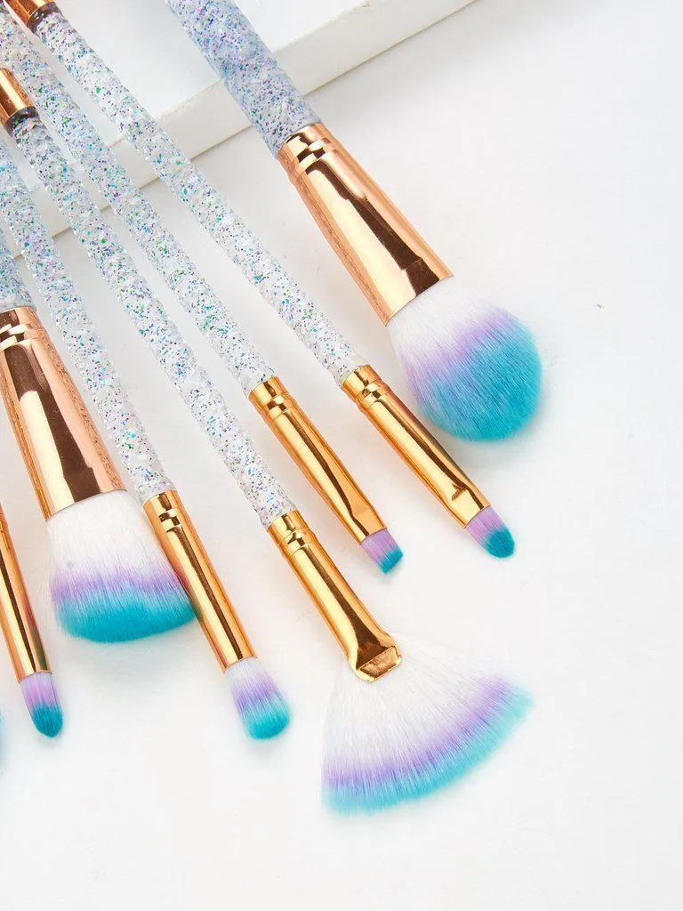 Clear Handle Makeup Brush 8pcs