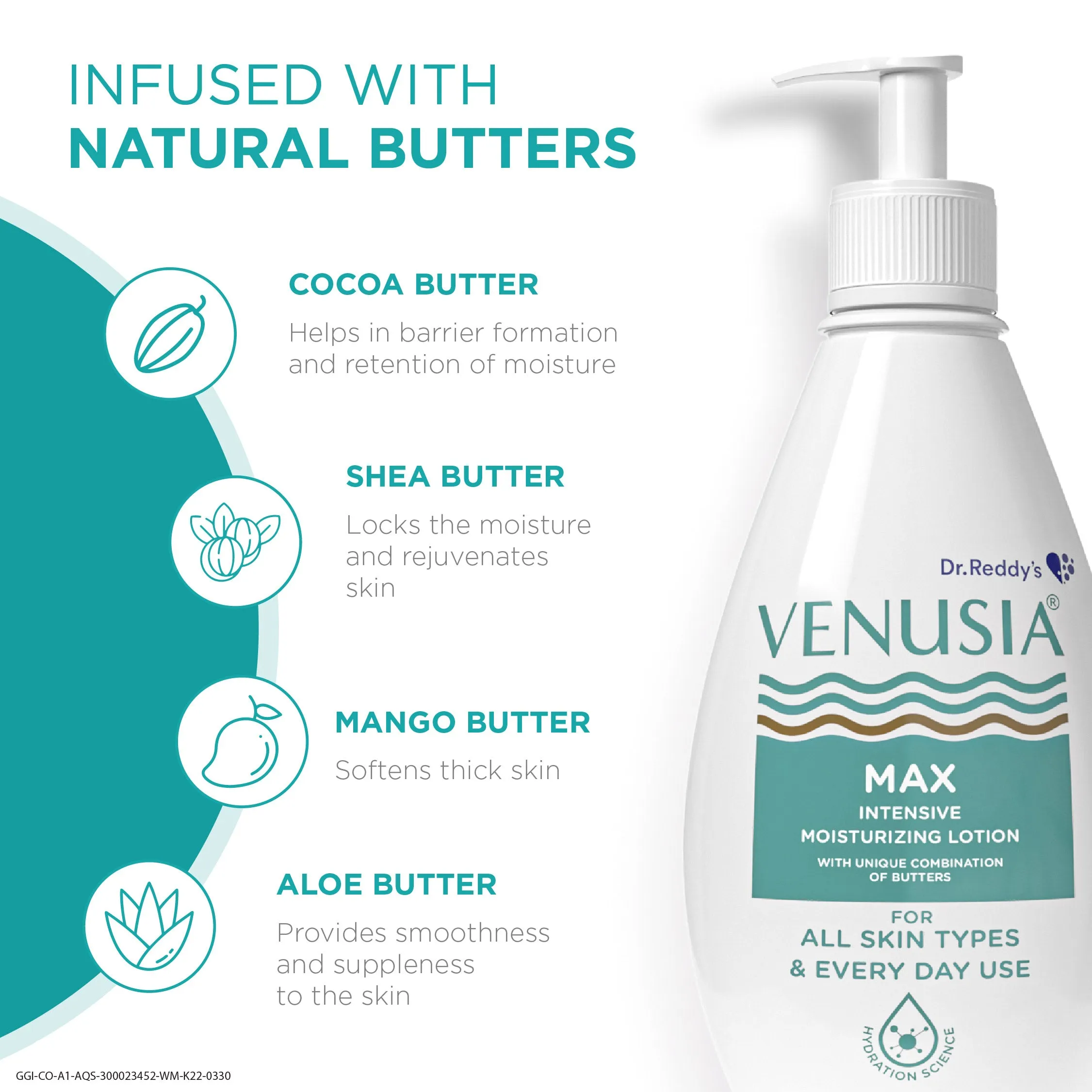 Dr. Reddy's Venusia Max Intensive Moisturizing Lotion, 500 GM & Venusia Moisturizing Bathing Bar 75 GM