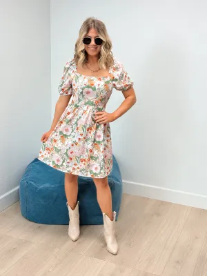 Garden Gala Tie Back Floral Dress - FINAL SALE
