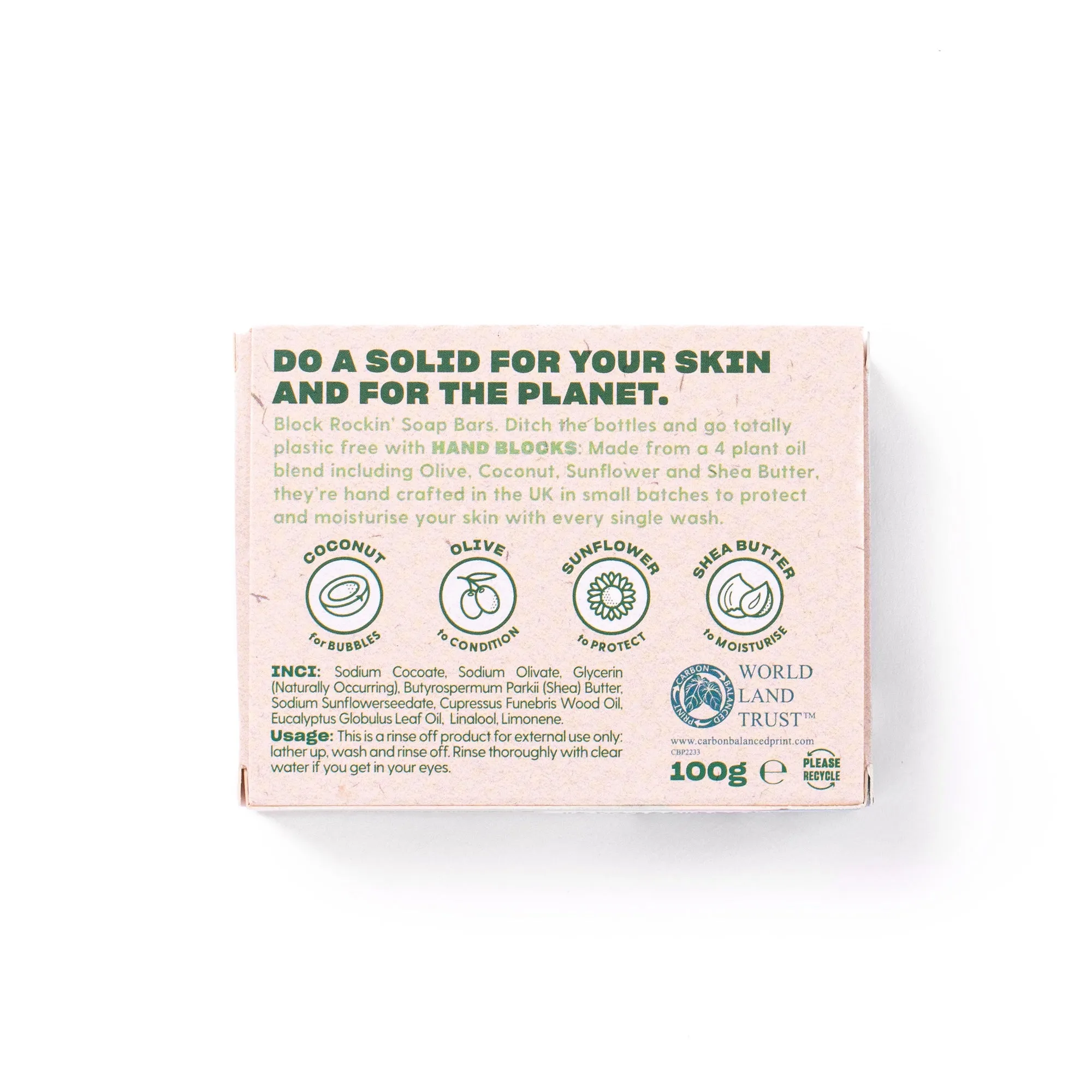 Hand Blocks Soap Bar - Cedarwood & Eucalyptus 100g