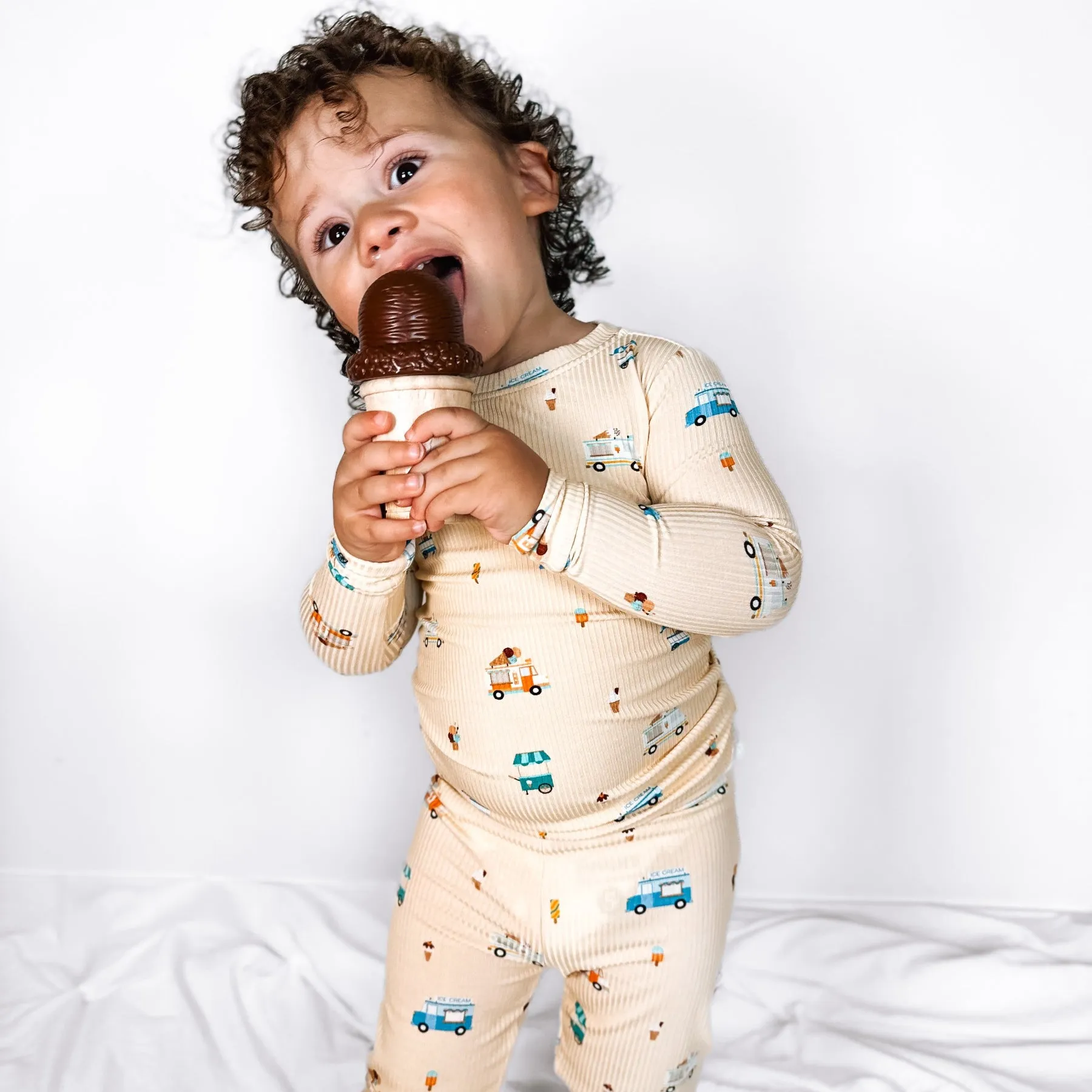 Ice Cream Trucks Small Ribbed Two-Piece Set