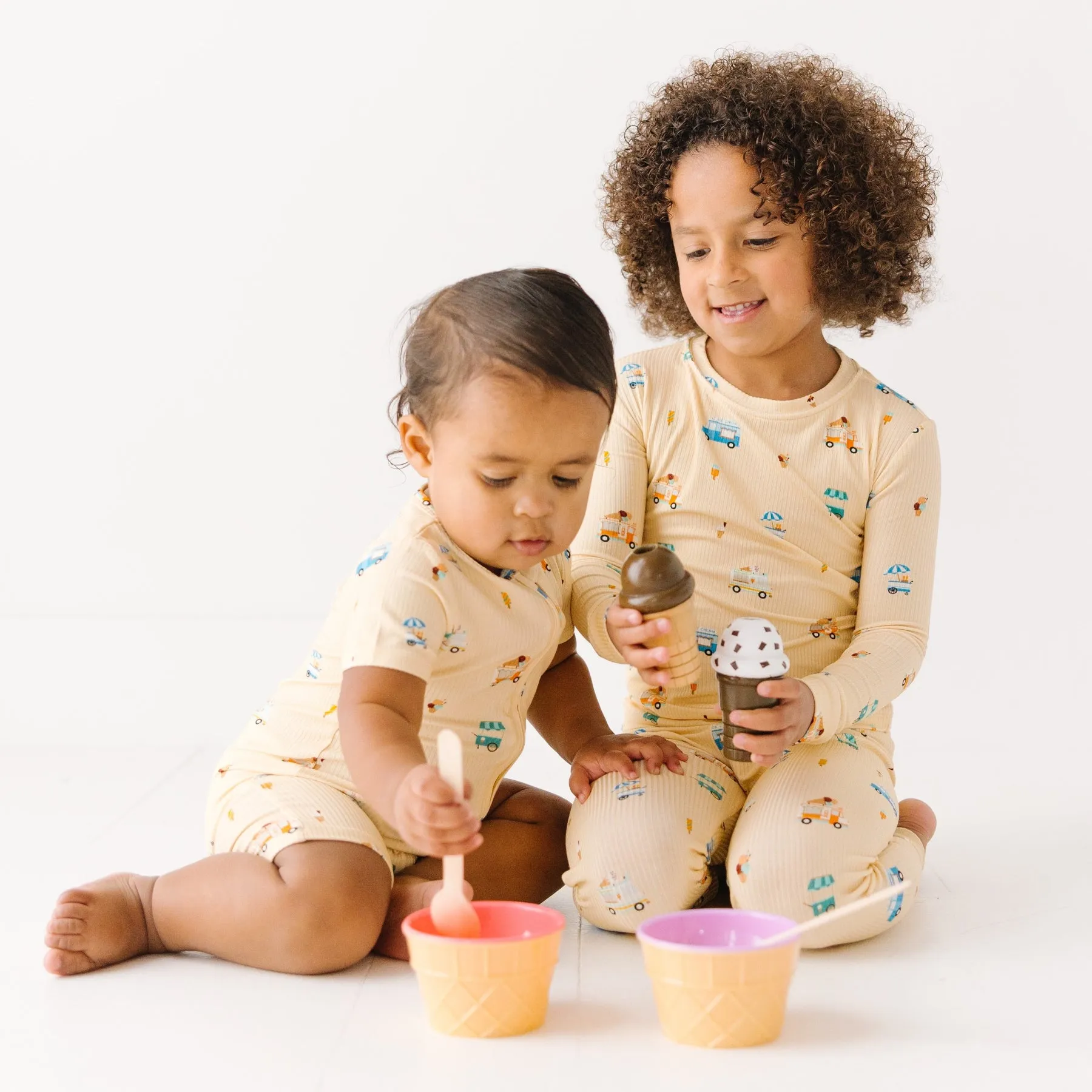 Ice Cream Trucks Small Ribbed Two-Piece Set