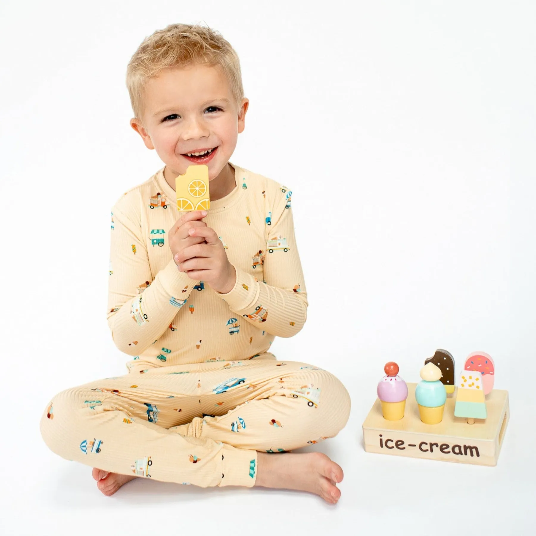 Ice Cream Trucks Small Ribbed Two-Piece Set