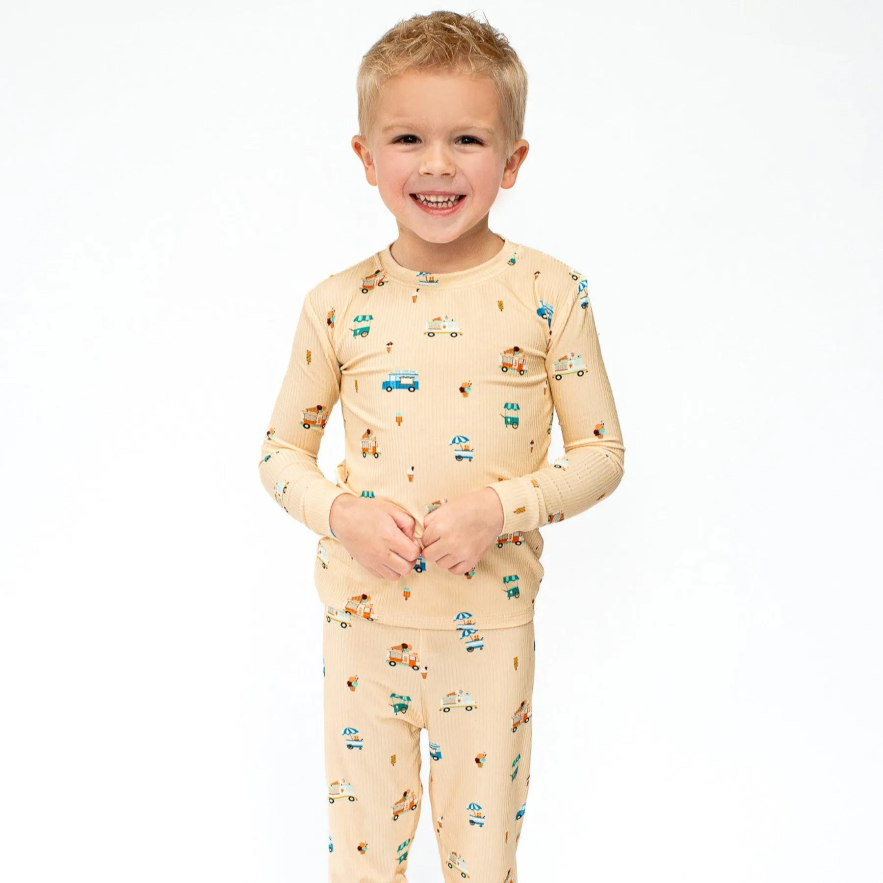 Ice Cream Trucks Small Ribbed Two-Piece Set