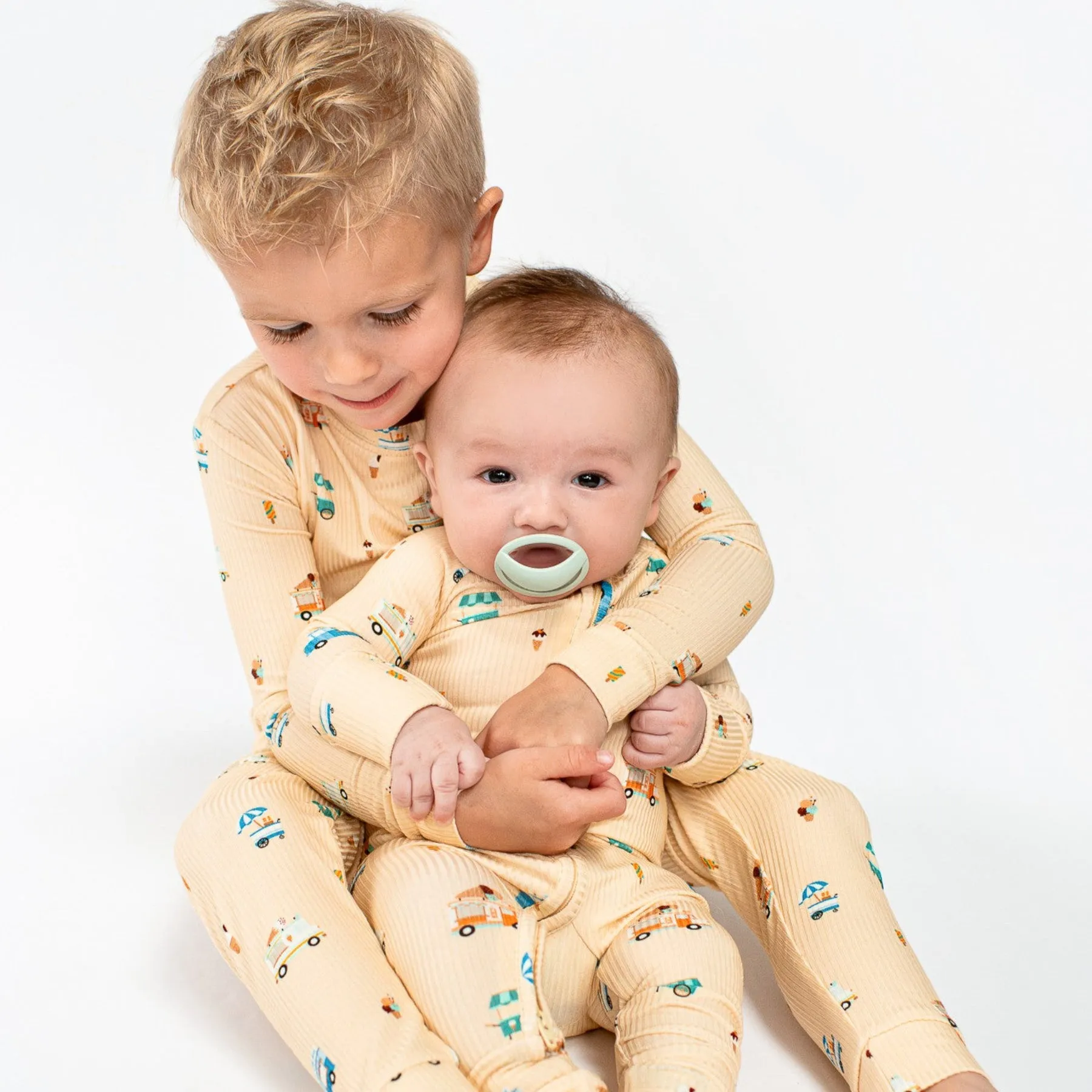Ice Cream Trucks Small Ribbed Zip Romper
