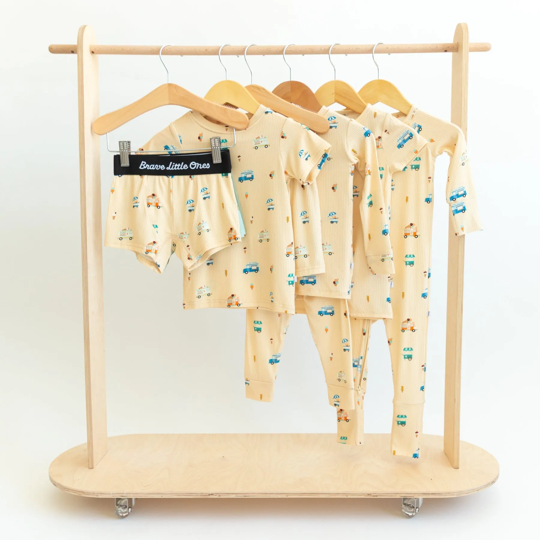 Ice Cream Trucks Small Ribbed Zip Romper