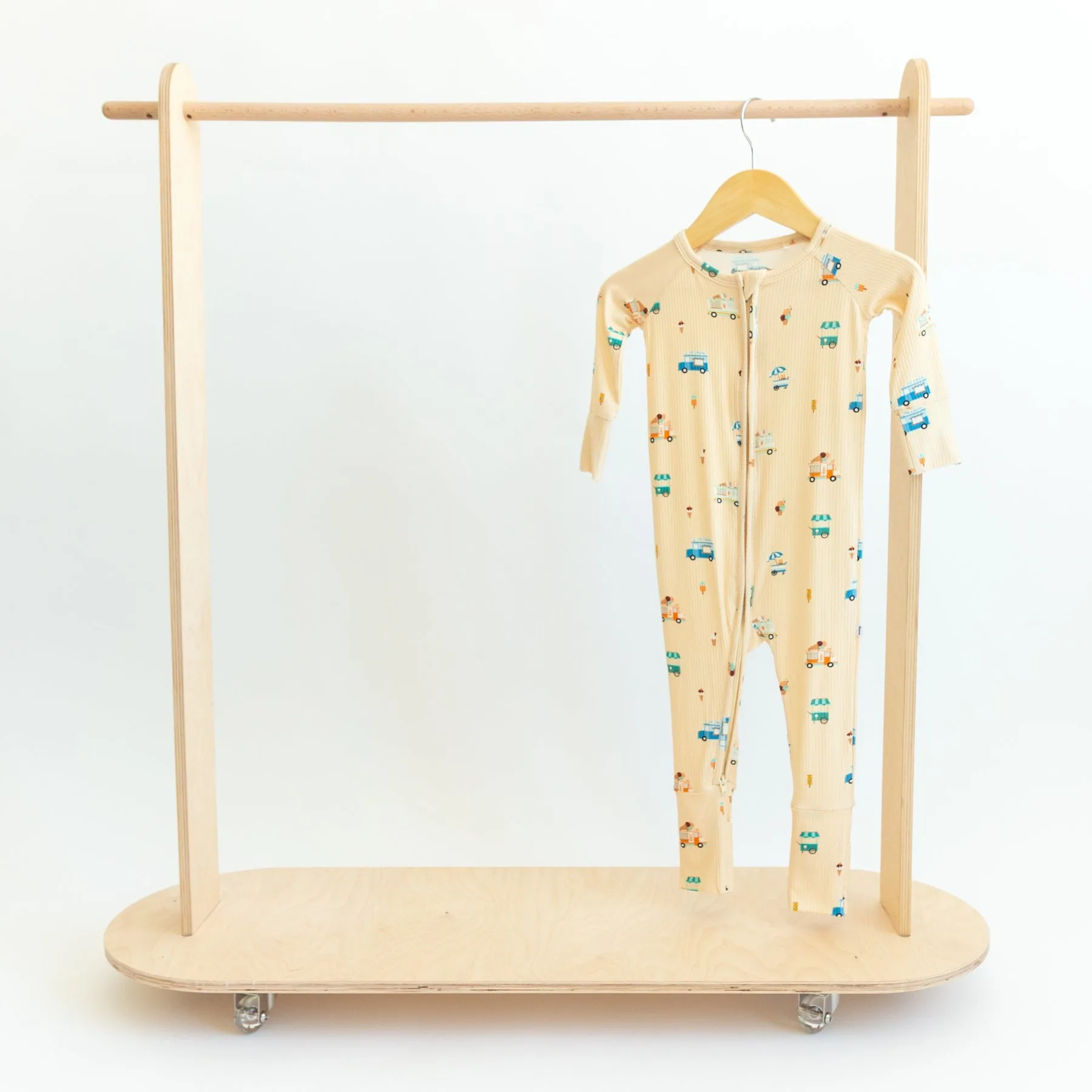 Ice Cream Trucks Small Ribbed Zip Romper