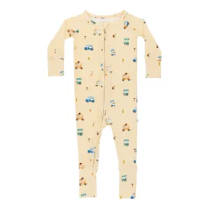Ice Cream Trucks Small Ribbed Zip Romper