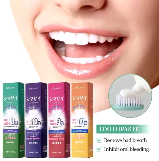 KORMESIC Private Label natural whitening organic Pearl Whitening tooth paste Purple 100g