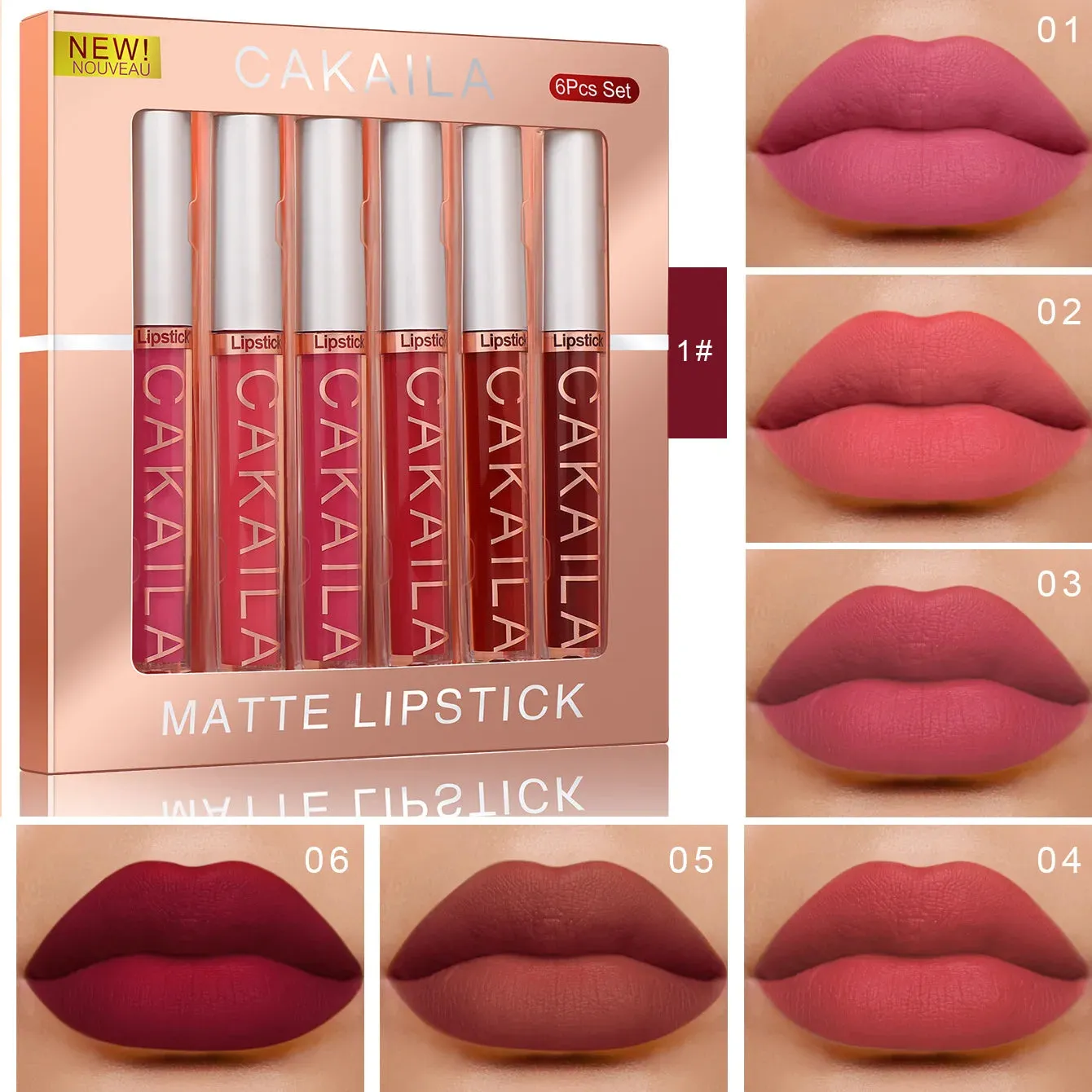 Lipstick Set Matte Waterproof Long lasting Cosmetics