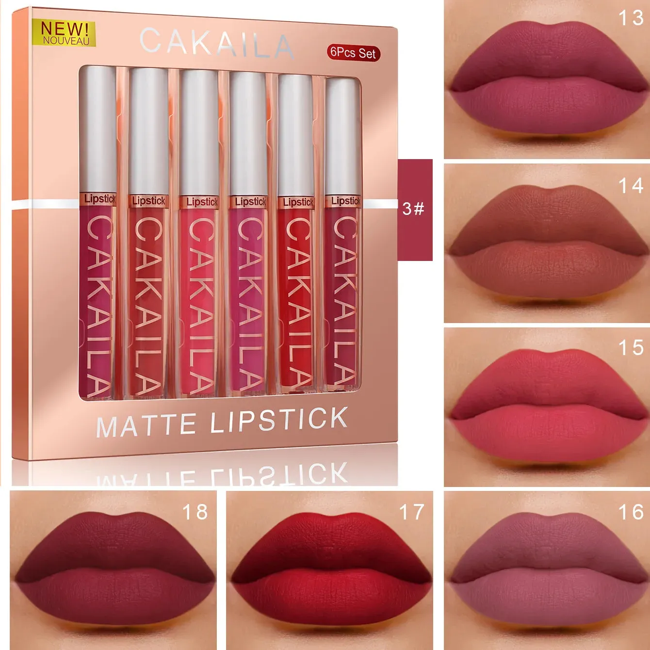 Lipstick Set Matte Waterproof Long lasting Cosmetics
