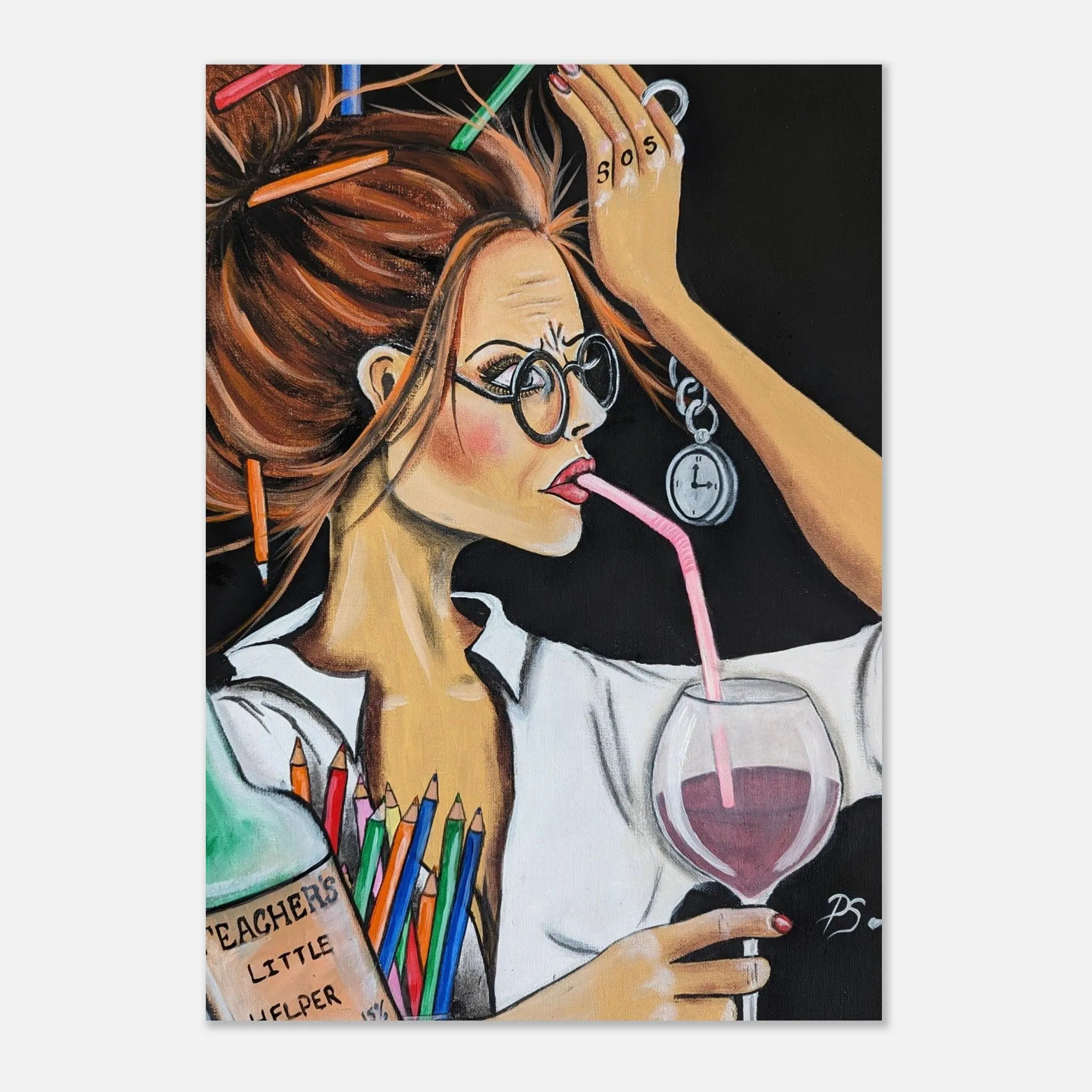 No Time For wine Teacher Poster