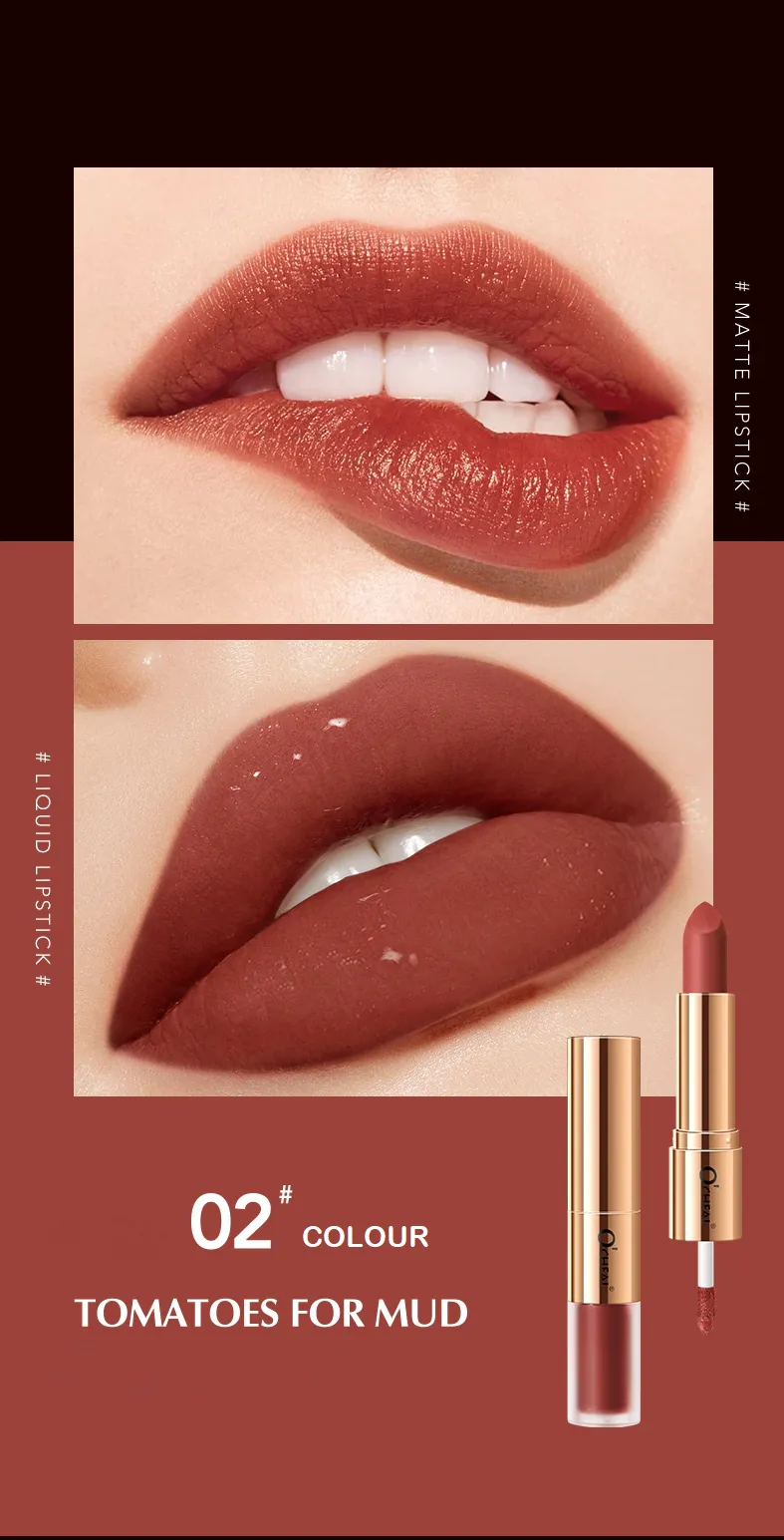 O'Cheal Waterproof Dual Head Lipstick & Lipgloss (12 colours)