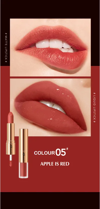 O'Cheal Waterproof Dual Head Lipstick & Lipgloss (12 colours)