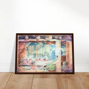 'Southwestern Home' Watercolor I 12x18 inch Wooden Framed Southwest Art Print I Original Artwork by American Artist Barbara Cleary